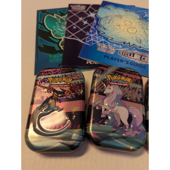 Pokemon TCG Galar Power Set Of 3 Mini Tins Loose Pack Extras Dice Counters Guide - Picture 3 of 7